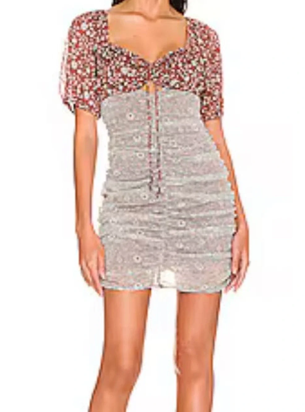Free People dress Tessa floral gather minidress X-Small XS